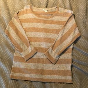 Gray and gold metallic sweater